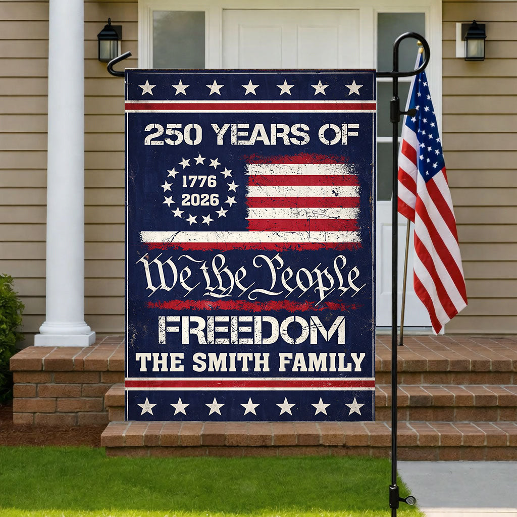 We The People Flag Personalized Family Name America - Personalized Garden Flag
