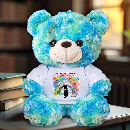 Personalized "We Will Meet Again" memorial teddy bear plush, a comforting sympathy gift.
