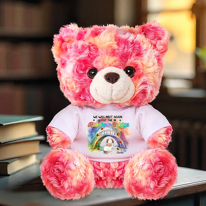 Personalized "We Will Meet Again" memorial teddy bear plush, a comforting sympathy gift.