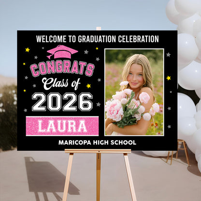 Welcome Personalized Graduation Welcome Sign - Custom Photo Welcome Sign - Graduation Gifts