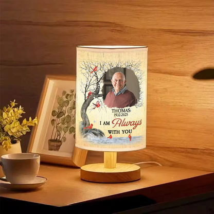 Personalized memorial lamp with custom photo and "When You Miss Me" message.