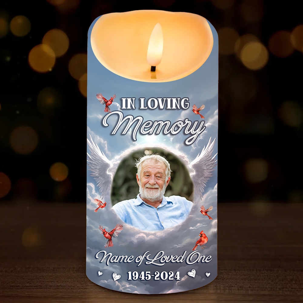 Personalized Photo LED Candle - "When You Miss Me, Have No Fear" custom gift.