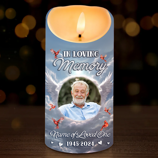 Personalized Photo LED Candle - "When You Miss Me, Have No Fear" custom gift.