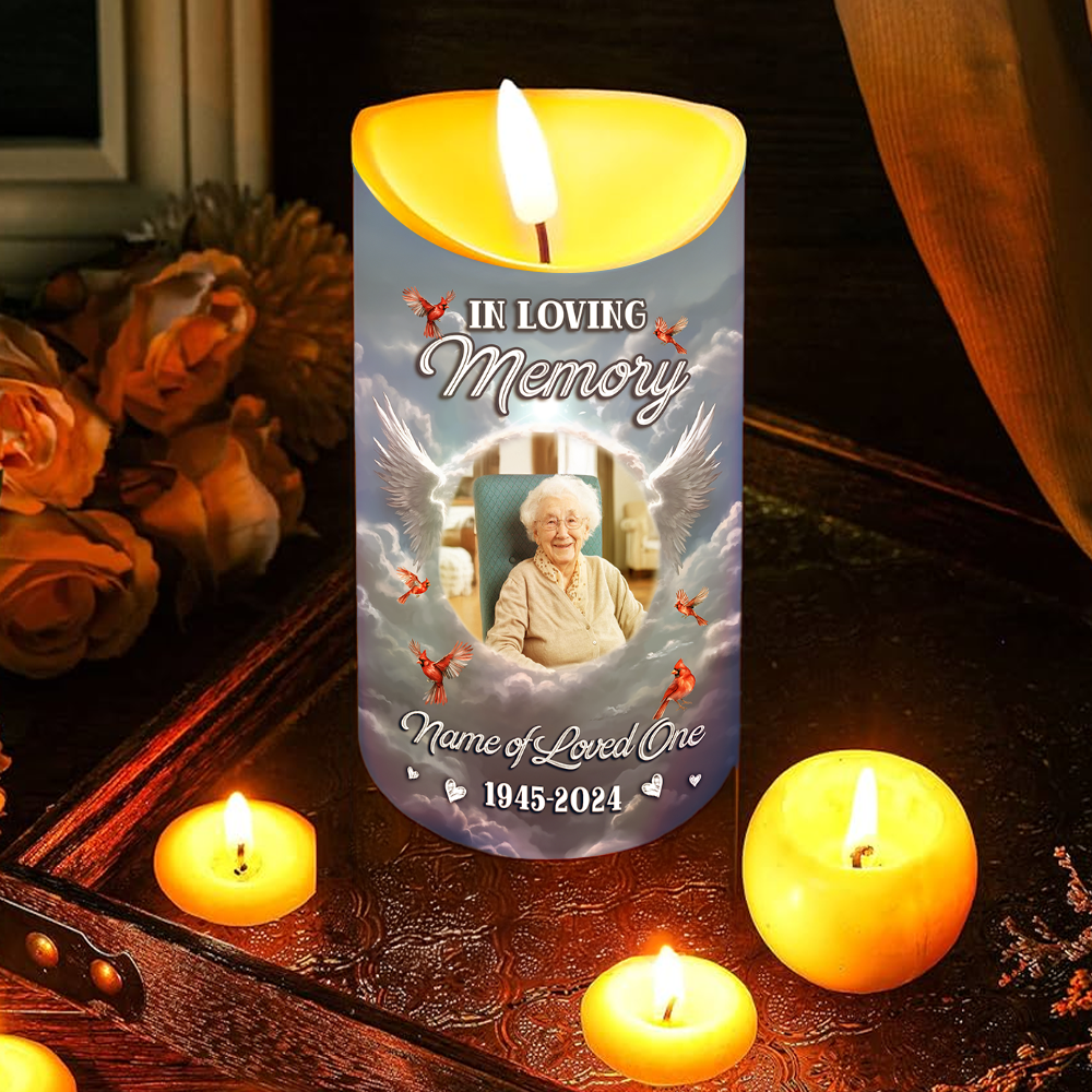 Personalized Photo LED Candle - "When You Miss Me, Have No Fear" custom gift.