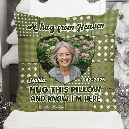 Personalized memorial pillow with a touching heart design, a sympathy gift for family.