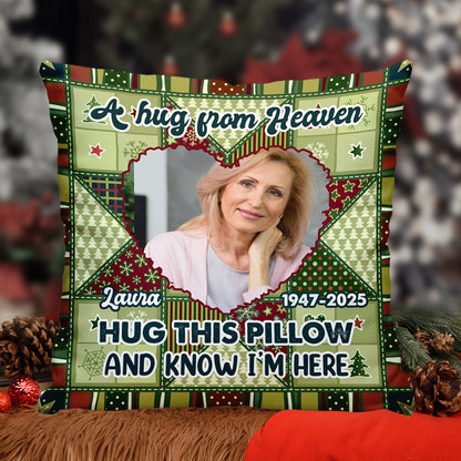 Personalized memorial pillow with a touching heart design, a sympathy gift for family.