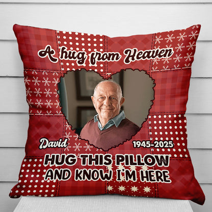 Personalized memorial pillow with a touching heart design, a sympathy gift for family.
