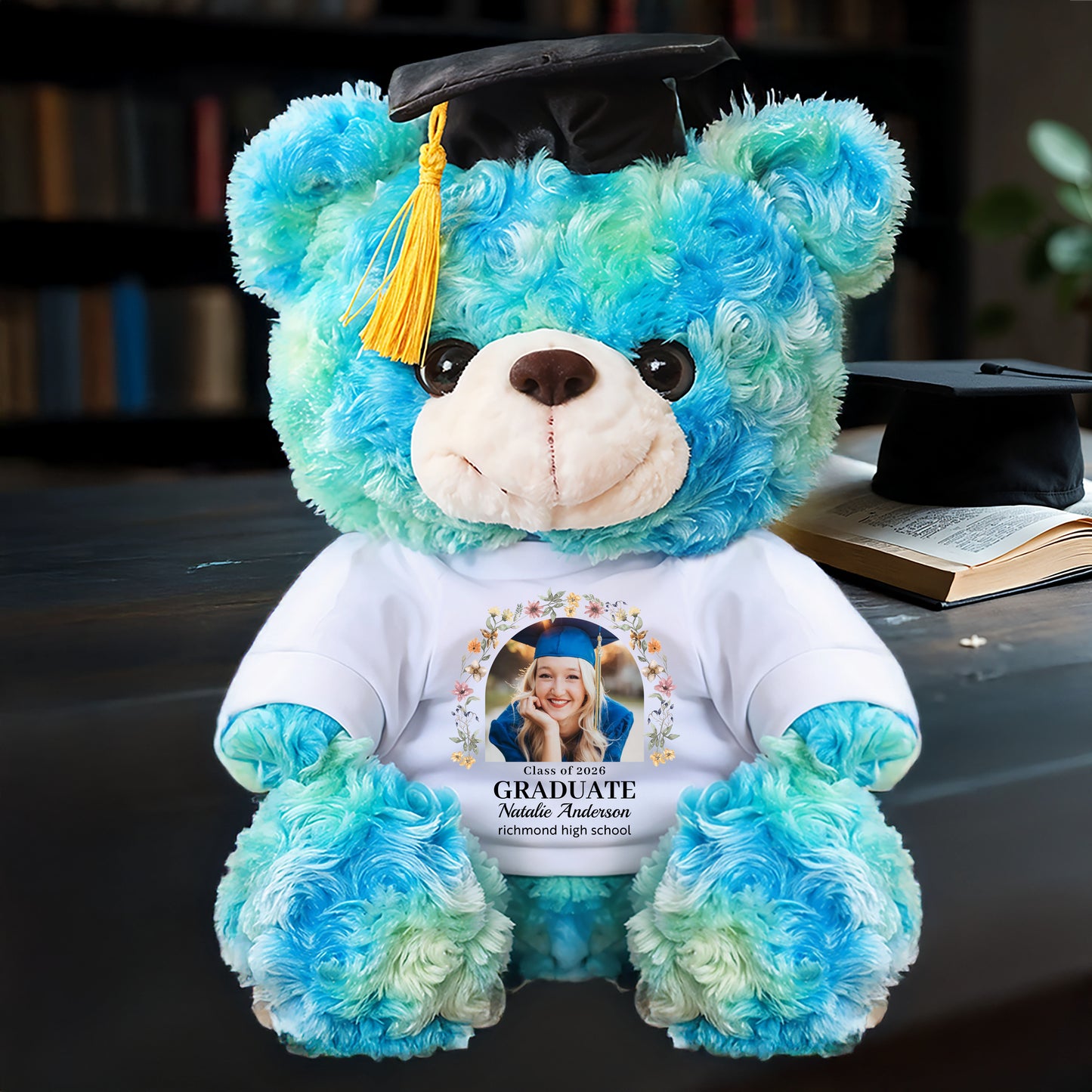Wildflower Custom Graduation Teddy Bear Plush - Graduate Bear With Cap, 2025 Graduation Gift