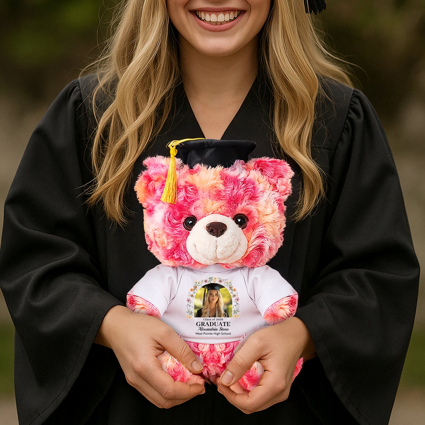Wildflower Custom Graduation Teddy Bear Plush - Graduate Bear With Cap, 2025 Graduation Gift