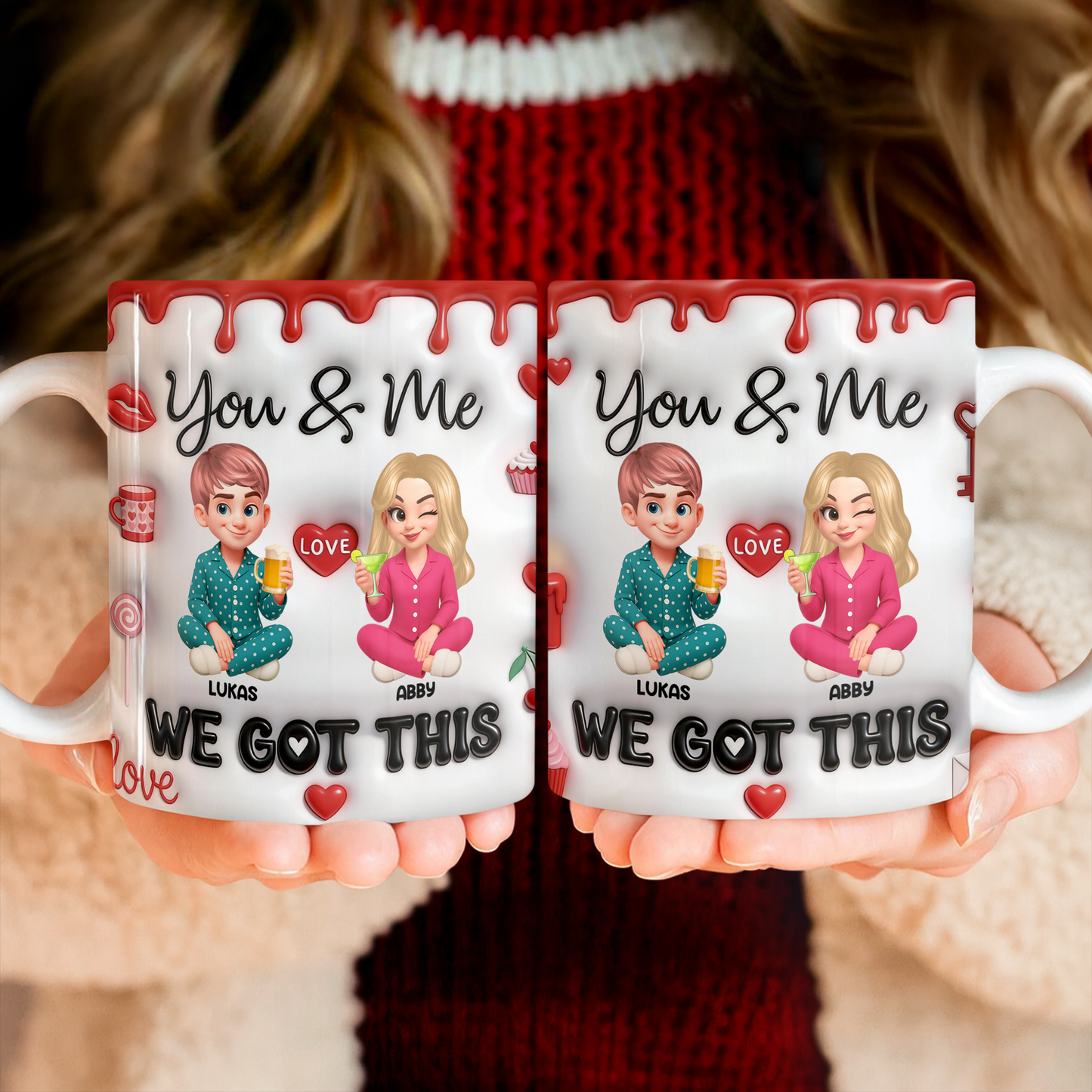 Personalized "You & Me We Got This" coffee mug for couples, a sweet custom gift idea.