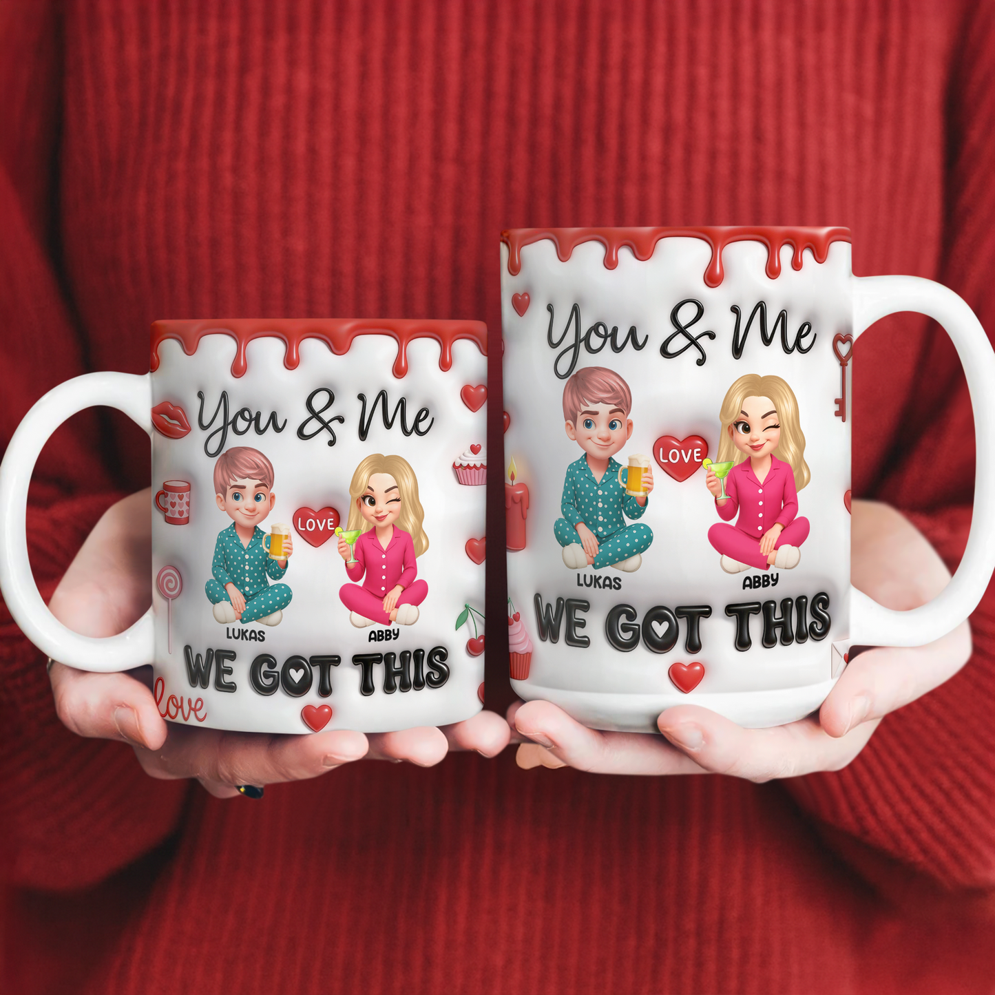 Personalized "You & Me We Got This" coffee mug for couples, a sweet custom gift idea.