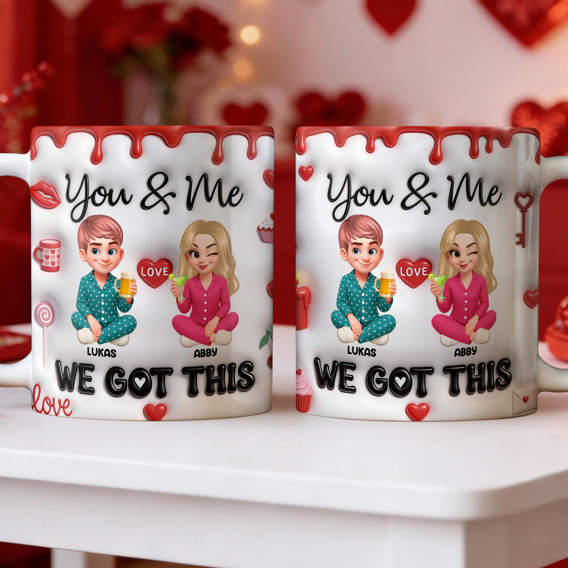 Personalized "You & Me We Got This" coffee mug for couples, a sweet custom gift idea.
