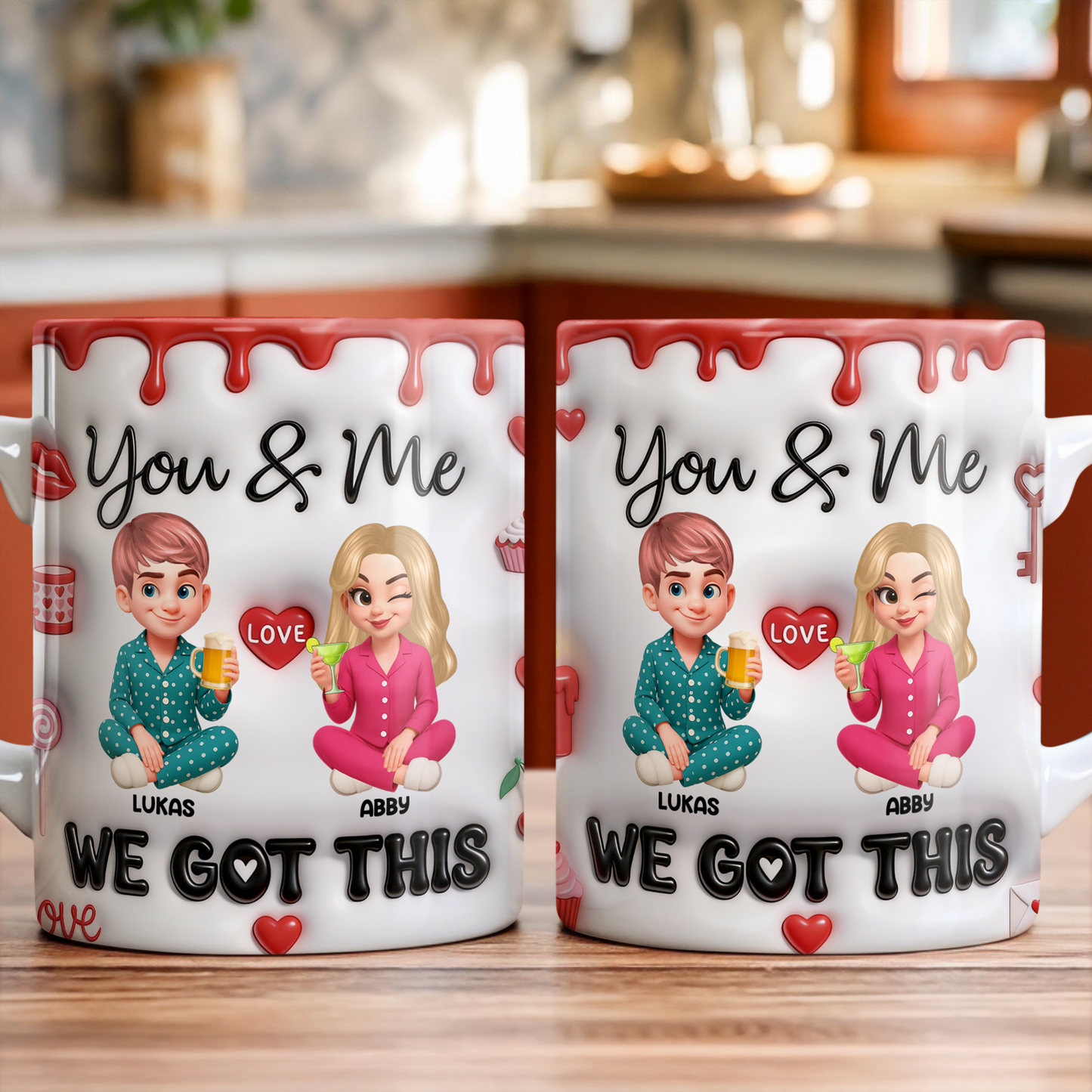 Personalized "You & Me We Got This" coffee mug for couples, a sweet custom gift idea.