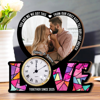 Personalized "You & Me, We Got This" Desk Clock Plaque - a unique love gift.