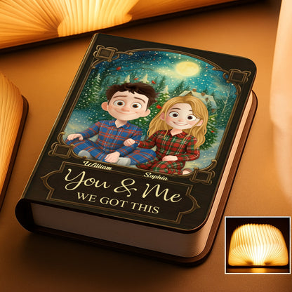You and Me We Got This Personalized Book Lamp - a unique gift idea for loved ones.