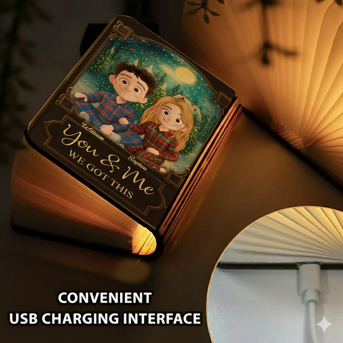 You and Me We Got This Personalized Book Lamp - a unique gift idea for loved ones.