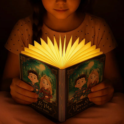 You and Me We Got This Personalized Book Lamp - a unique gift idea for loved ones.