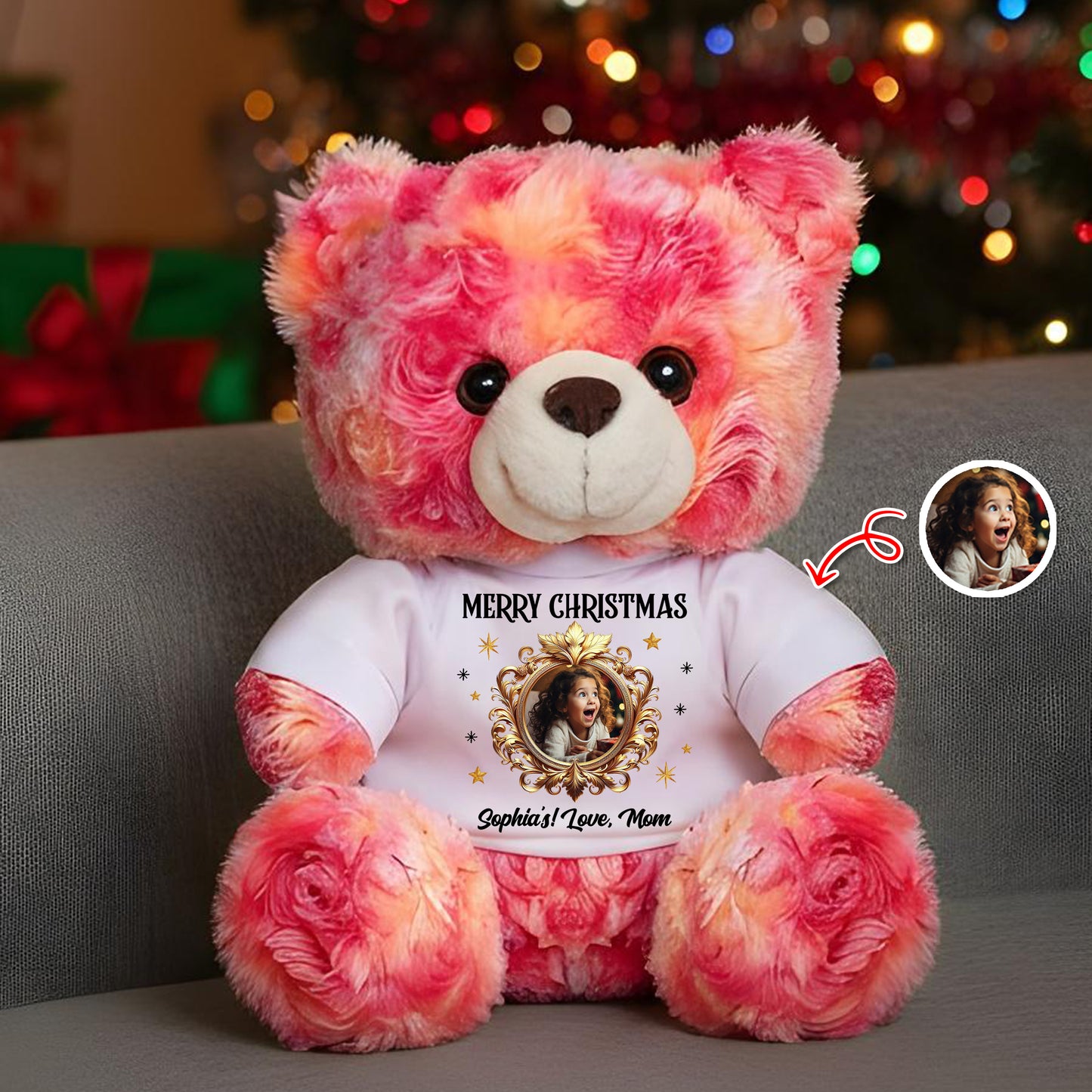 Personalized "You Are Braver Than You Believe" teddy bear plush.