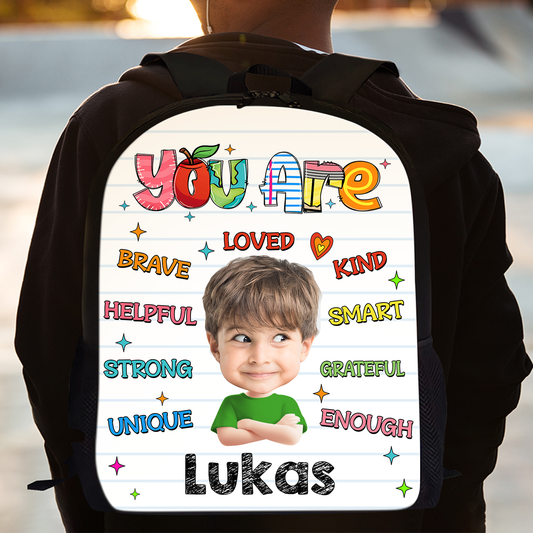 Personalized "You Are Kind" Kids Backpack - Adorable school bag for toddlers and children.