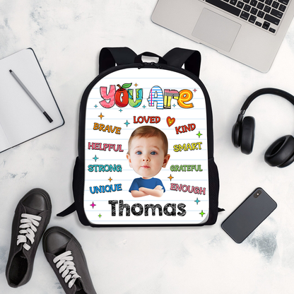 Personalized "You Are Kind" Kids Backpack - Adorable school bag for toddlers and children.