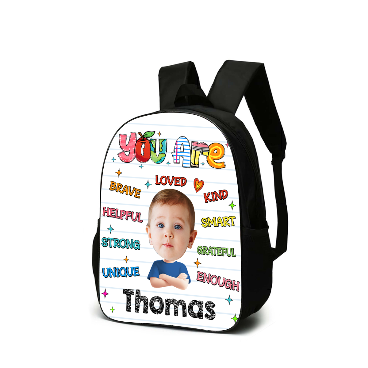 Personalized "You Are Kind" Kids Backpack - Adorable school bag for toddlers and children.