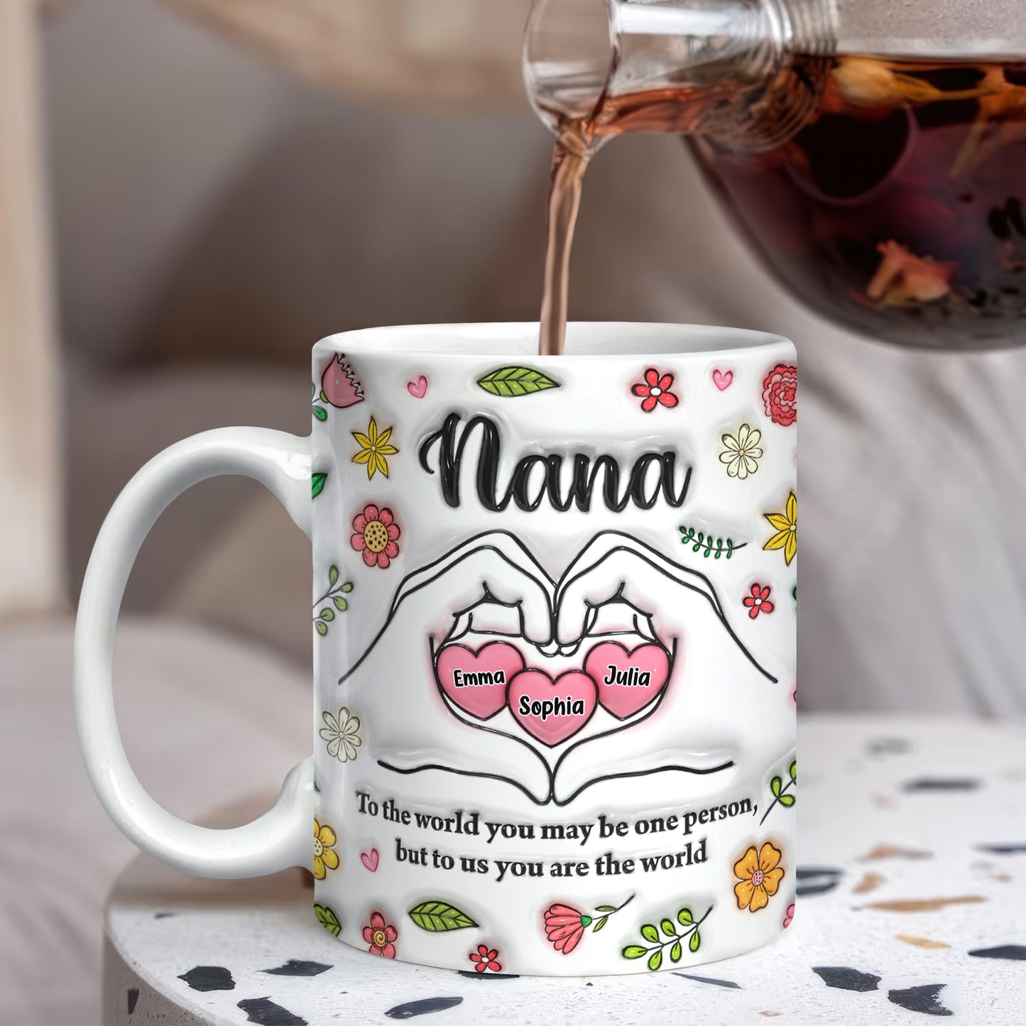You Are The World Mother's Day - Personalized Custom Coffee Mug - 3D Effect