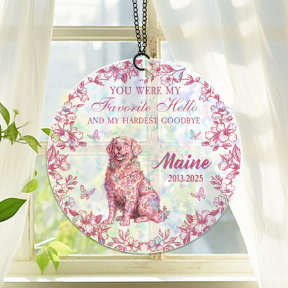 You Left Pawprints On Our Heart custom hologram ornament.