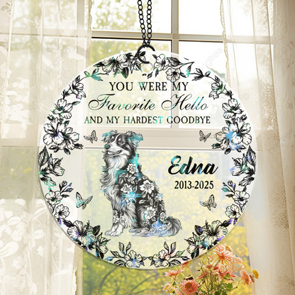 You Left Pawprints On Our Heart custom hologram ornament.