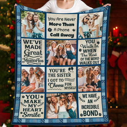 You Make My Heart Smile Bestie Personalized Custom Blanket with large heart design.