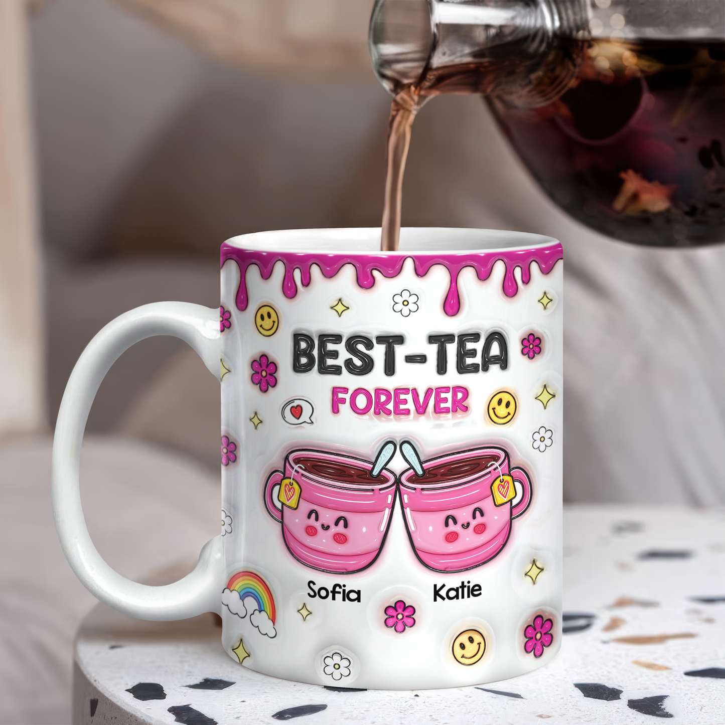 You Will Always Be My Best Tea Personalized Coffee Mug - 3D effect custom gift.