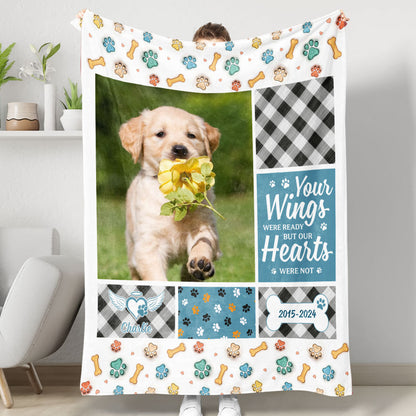 Your Wings Were Ready Memorial Blanket - Personalized custom sympathy gift.