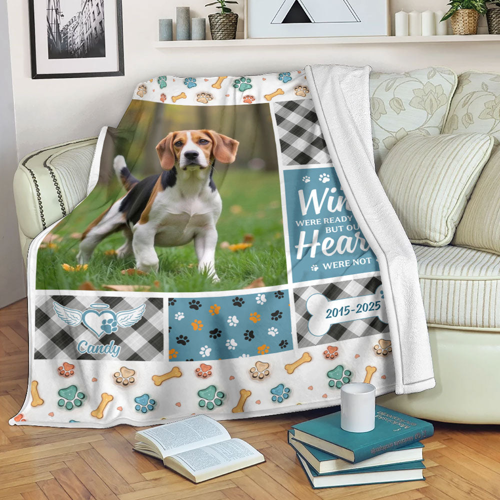 Your Wings Were Ready Memorial Blanket - Personalized custom sympathy gift.