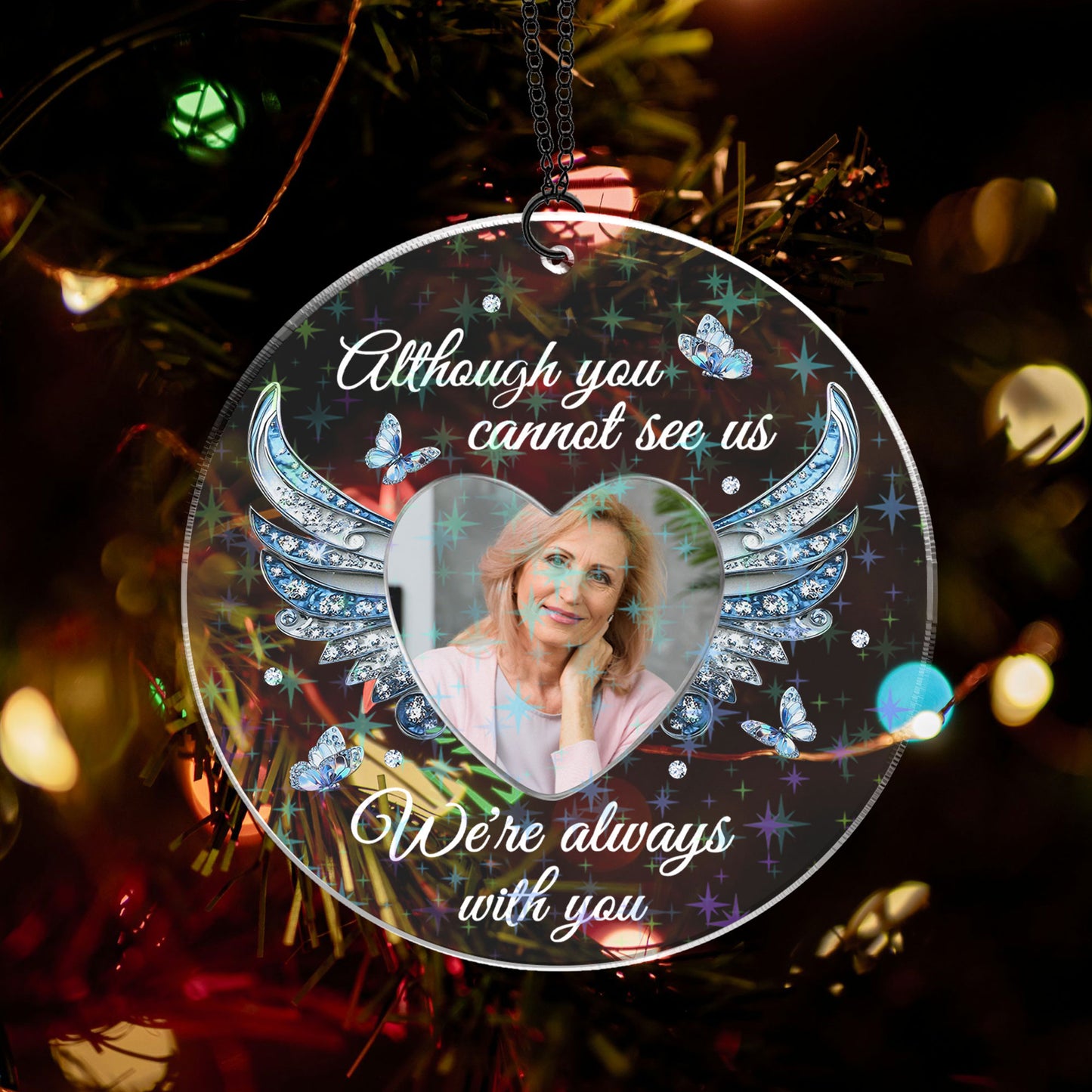 Your Wings Were Ready Christmas Ornament - Custom Hologram Shape.