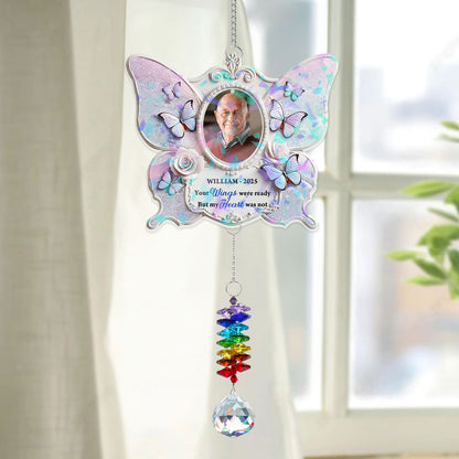Your Wings Were Ready memorial ornament with angel wings and a crystal charm.
