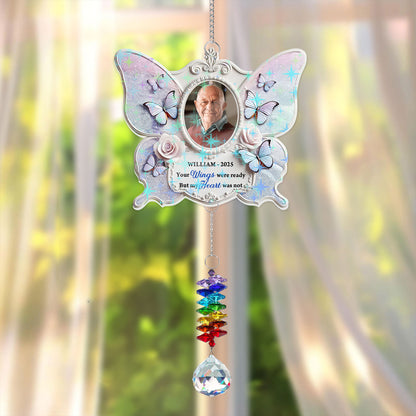 Your Wings Were Ready memorial ornament with angel wings and a crystal charm.